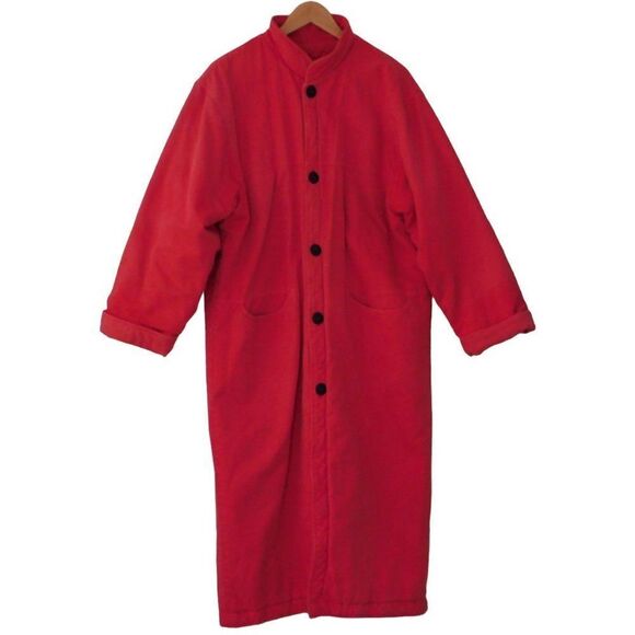Vintage Long Canvas Cotton Barn Coat Field Chore Lined Insulated Pink Sz Small - Picture 1 of 10
